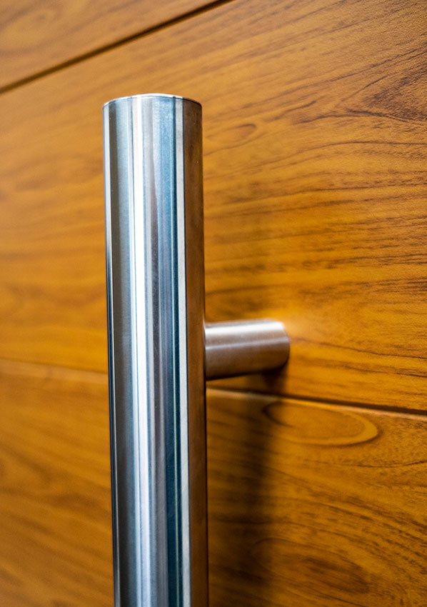 Steel handles for deals doors