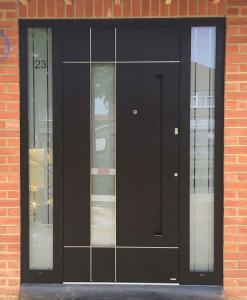 Front door in black recessed handle