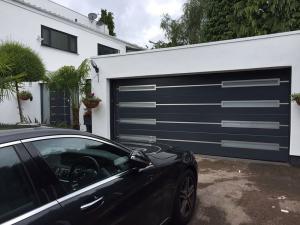 Modern front garage door macthing