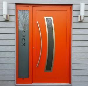 RK250 orange aluminium front door