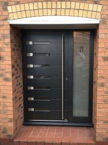Entrance door black with glass