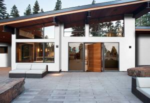 Wood effect pivot door