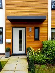 Contemporary white front door