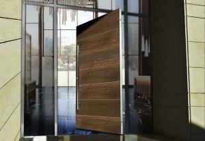 Wood effect pivot door