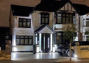 double doors with led lights