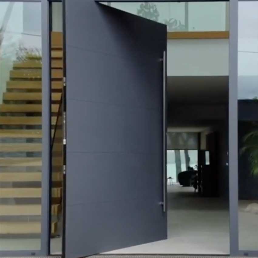 Modern grey pivot door