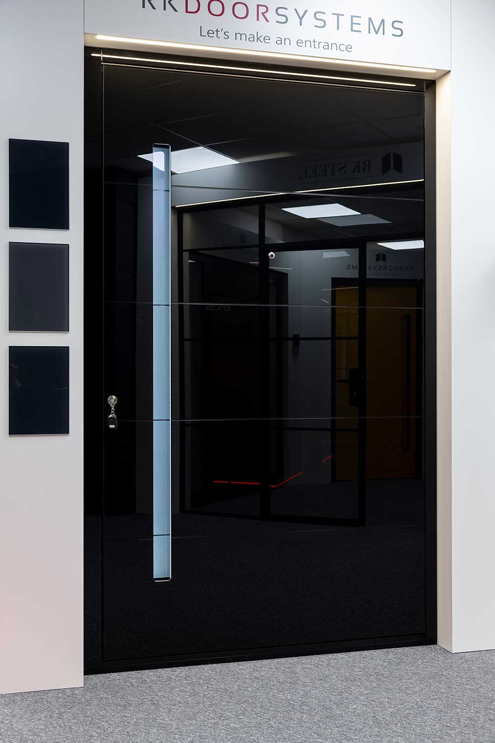 Glass faced door Hertford showroom