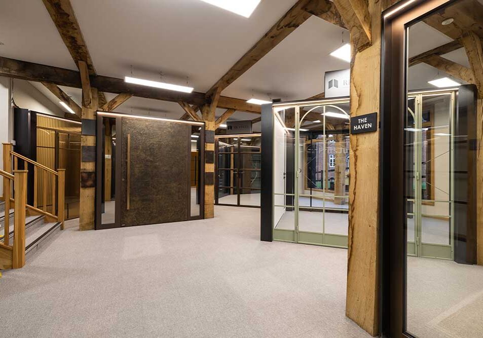 surrey showrrom 38887 Bronzed ceramic aluminium door Surrey Showroom